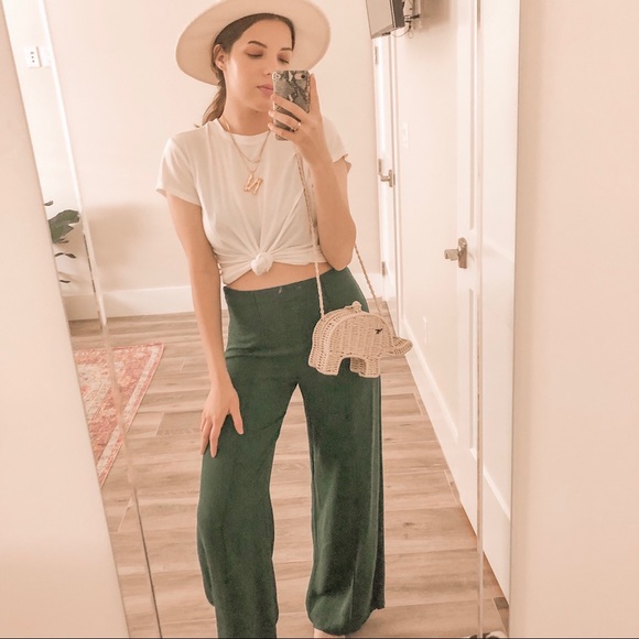 Forever 21 Pants - Forever 21 Green High Rise Palazzo Pants